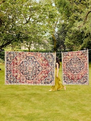 Hug Rug Dark Blue and Red British Made Washable Royal Heritage Rug - Image 4 of 6