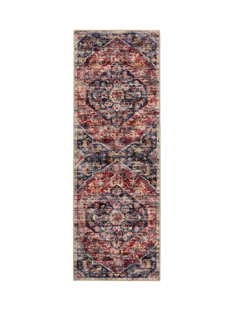 Hug Rug Dark Blue and Red British Made Washable Royal Heritage Rug - Image 6 of 6