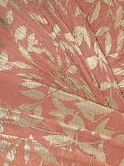Adrianna Papell Pink Foil Leaf Draped Midi Dress - Image 3 of 6