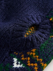 Navy Multi Patched Knitted Dog Jumper - Image 7 of 10