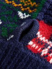 Navy Multi Patched Knitted Dog Jumper - Image 9 of 10