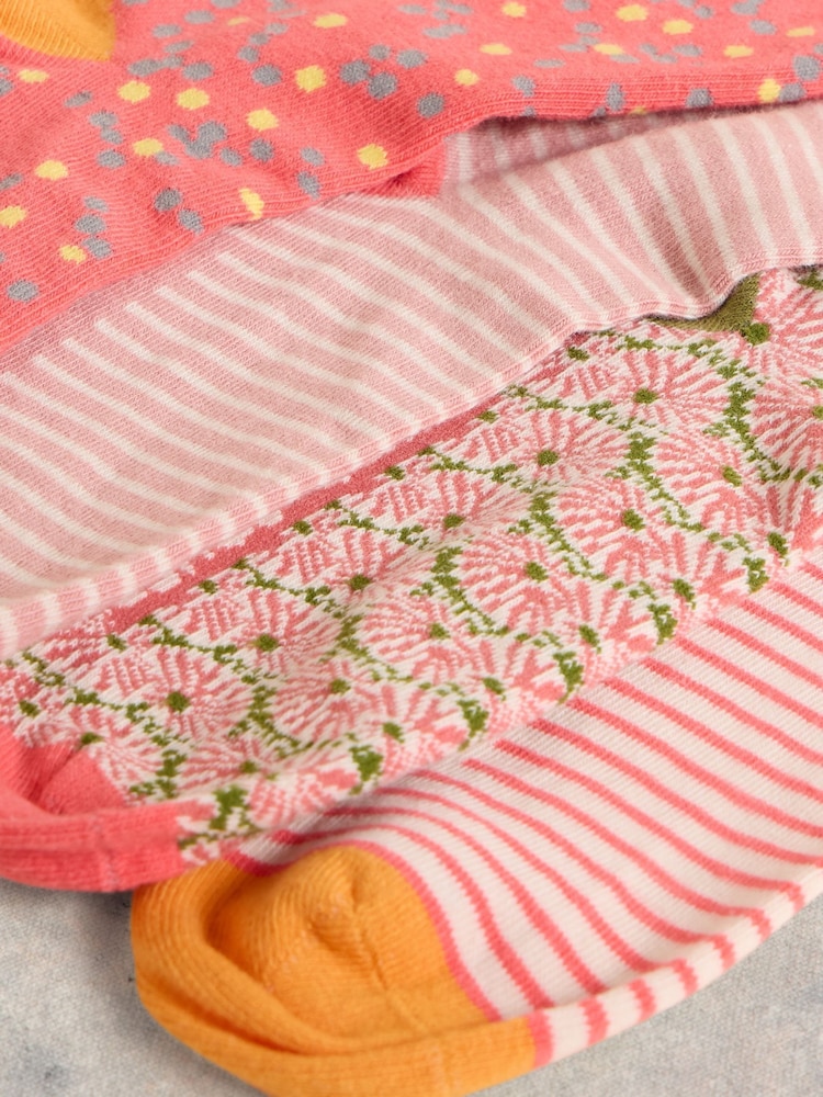 White Stuff Mixed Pattern Ankle Socks 4 Pack - Imagen 2 de 4