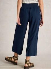 White Stuff Blue Shelly Linen Blend Culottes - Image 3 of 6