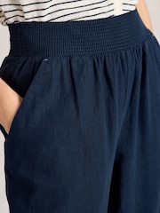 White Stuff Blue Shelly Linen Blend Culottes - Image 4 of 6