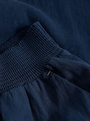 White Stuff Blue Shelly Linen Blend Culottes - Image 6 of 6
