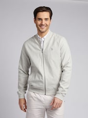 U.S. Polo Assn. Grey Mens Blend Classic Bomber Jacket - Image 1 of 12
