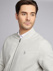 U.S. Polo Assn. Grey Mens Blend Classic Bomber Jacket - Image 2 of 12