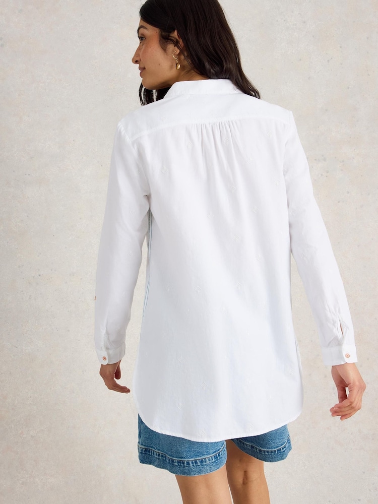 White Stuff White Sophie Longline Shirt - Image 2 of 6 White Stuff White Sophie Longline Shirt - Image 2 of 6