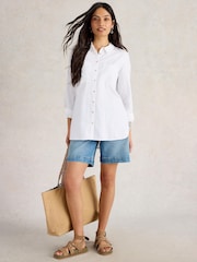 White Stuff White Sophie Longline Shirt - Image 3 of 6