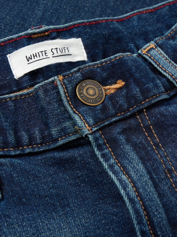 أزرق - White Stuff Eastwood Zip Fly Straight Jeans - صورة 7 من 7
