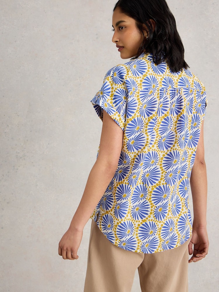 White Stuff Blue Ellie 100% Organic Cotton Shirt - Image 3 of 6
