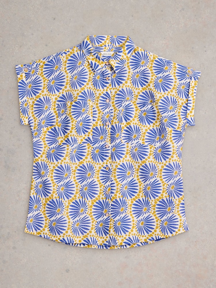 White Stuff Blue Ellie 100% Organic Cotton Shirt - Image 5 of 6