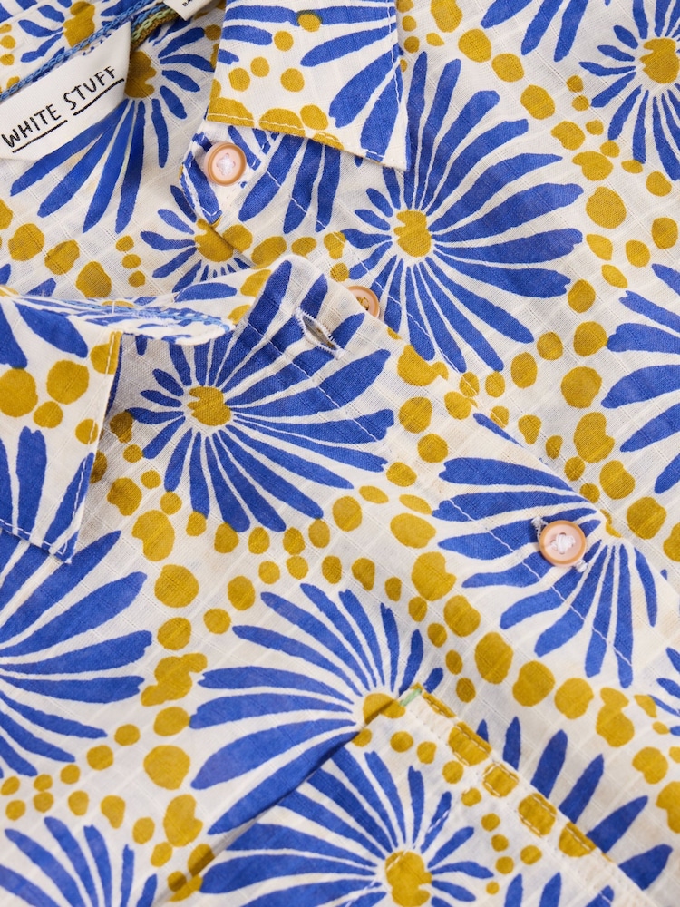 White Stuff Blue Ellie 100% Organic Cotton Shirt - Image 6 of 6
