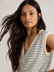 White Stuff Blue Naria Stripe Linen Blend Tank - Image 4 of 6