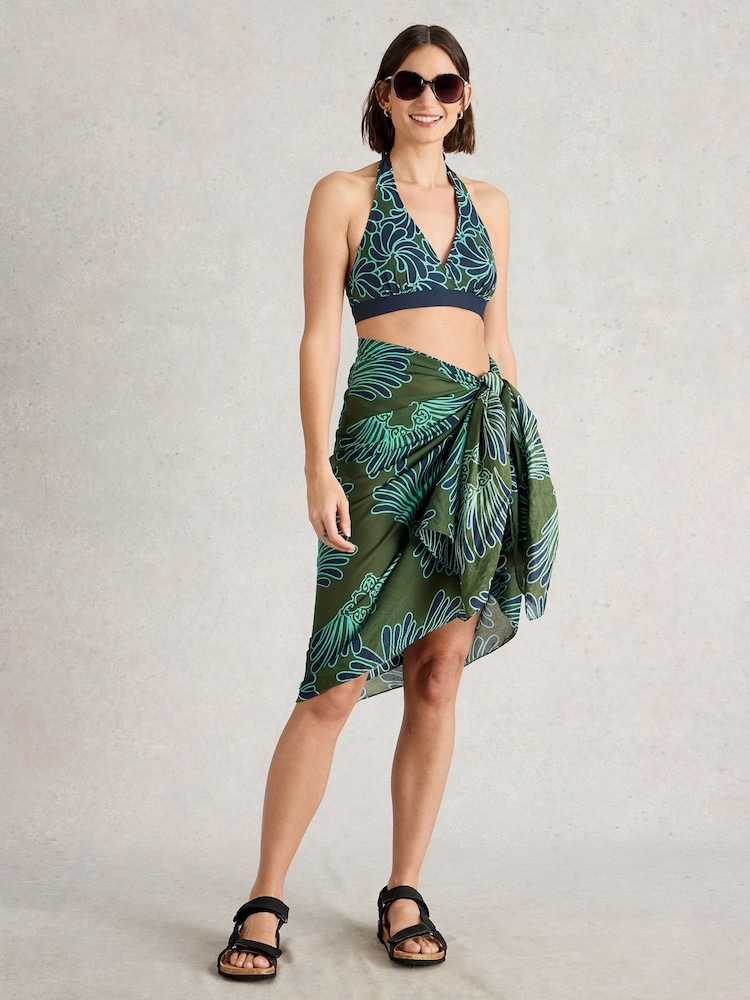 White Stuff Green Sunshine Reversible Bikini Top - Image 1 of 7