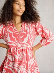 White Stuff Red Marta 100% Cotton Tunic - Image 4 of 6