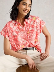 White Stuff Pink Ellie 100% Organic Cotton Shirt - Image 1 of 7