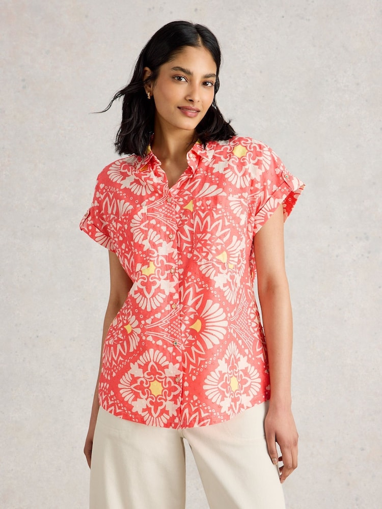 White Stuff Pink Ellie Cotton Shirt - Image 2 of 6 White Stuff Pink Ellie Cotton Shirt - Image 2 of 6
