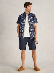 White Stuff Blue Map Short Sleeve Printed Shirt - Image 2 of 7