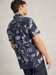 White Stuff Blue Map Short Sleeve Printed Shirt - Image 3 of 7