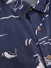White Stuff Blue Map Short Sleeve Printed Shirt - Image 7 of 7