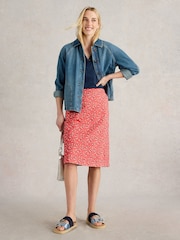 White Stuff Red Nell Reversible 100% Organic Cotton Skirt - Image 3 of 4