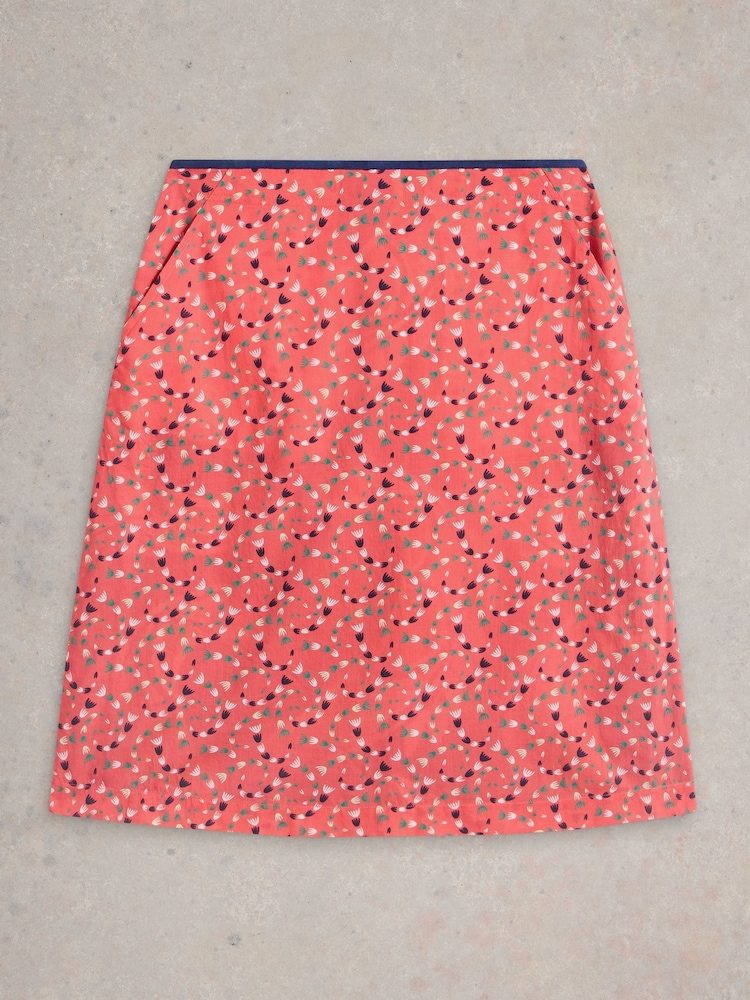 White Stuff Red Nell Reversible 100% Organic Cotton Skirt - Image 4 of 4