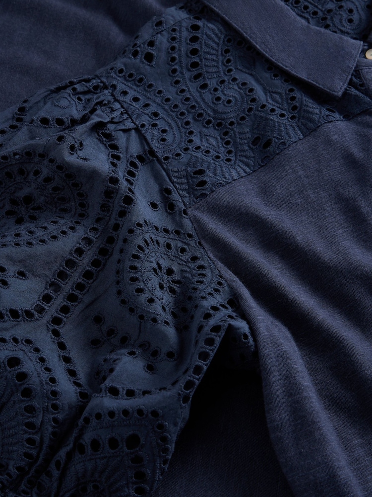 White Stuff Blue Rua Broderie Shirt Dress - Image 6 of 6 White Stuff Blue Rua Broderie Shirt Dress - Image 6 of 6