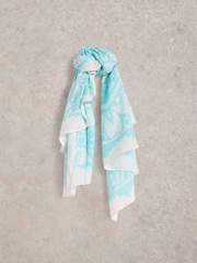 White Stuff Blue Sunny Days Square Scarf - Image 1 of 3