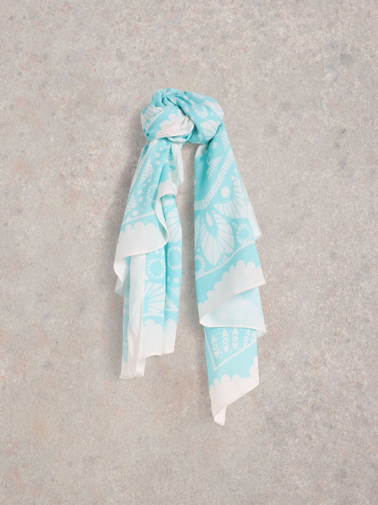 White Stuff Blue Sunny Days Square Scarf - Image 1 of 3