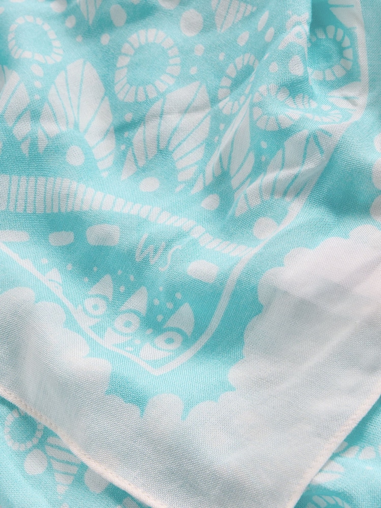 White Stuff Blue Sunny Days Square Scarf - Image 3 of 3