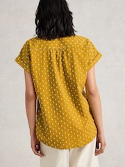 White Stuff Yellow Ellie 100% Organic Cotton Shirt - Image 2 of 6