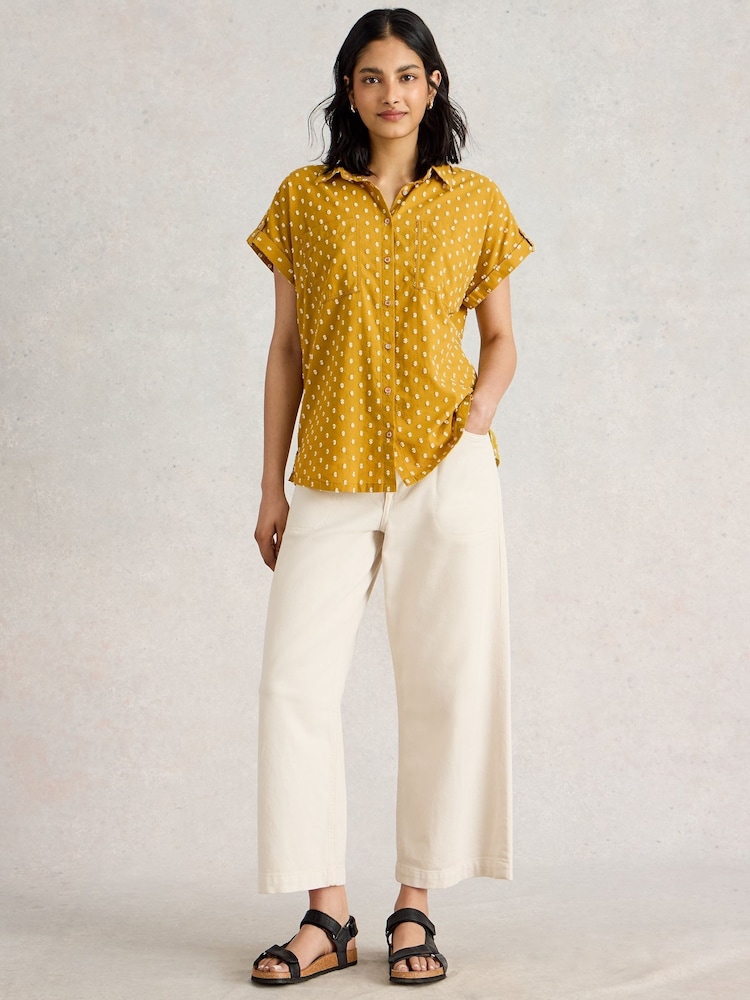 White Stuff Yellow Ellie 100% Organic Cotton Shirt - Image 3 of 6