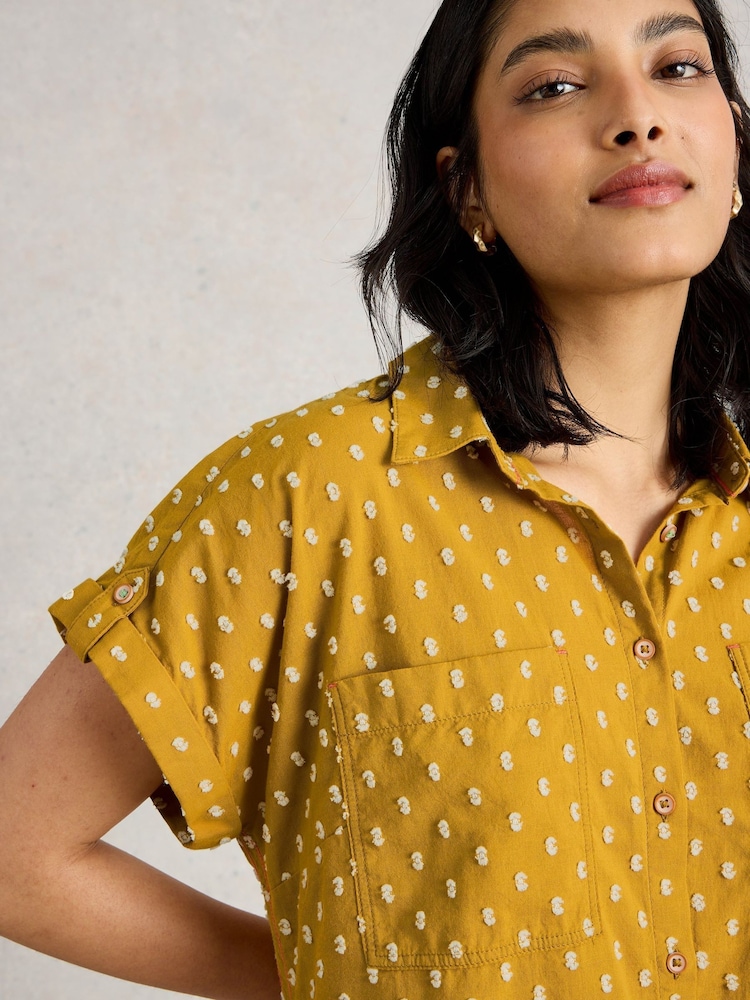 White Stuff Yellow Ellie 100% Organic Cotton Shirt - Image 4 of 6