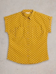 White Stuff Yellow Ellie 100% Organic Cotton Shirt - Image 5 of 6