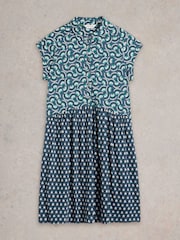 White Stuff Blue Everly Jersey Shirt Dress - Image 5 of 6