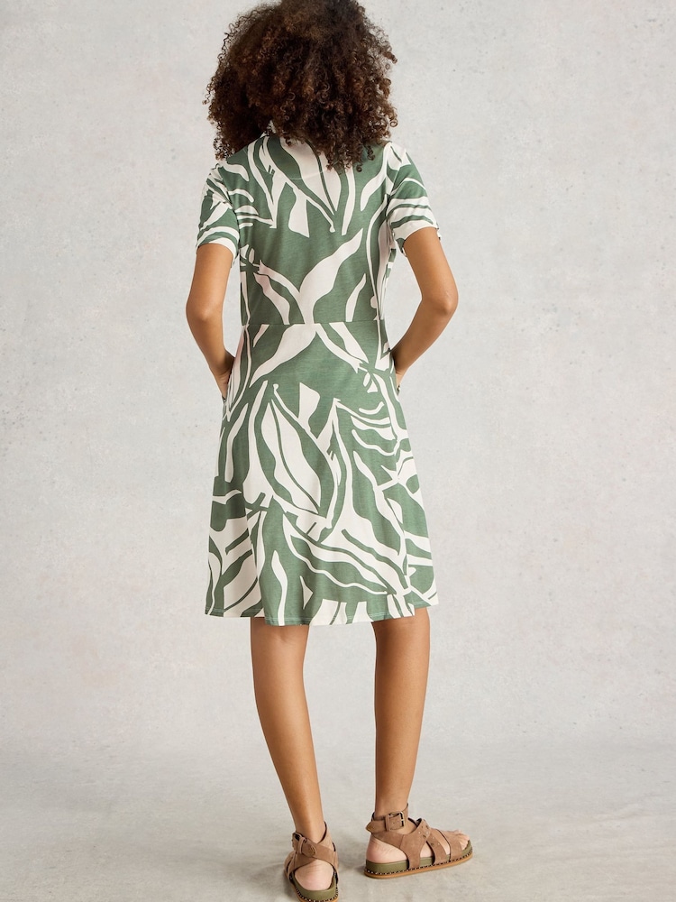White Stuff Green Ria Jersey Shirt Dress - Image 2 of 6