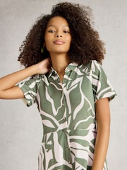 White Stuff Green Ria Jersey Shirt Dress - Image 4 of 6