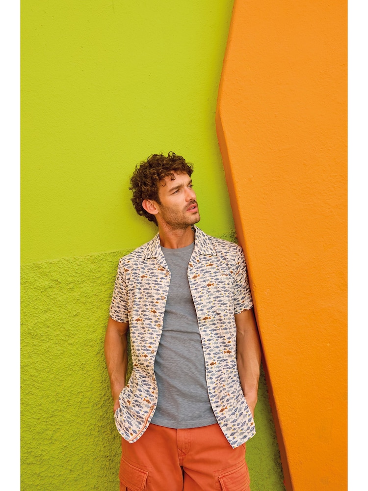 White Stuff Orange Halsall 100% Organic Cotton Cargo Shorts - Image 2 of 7