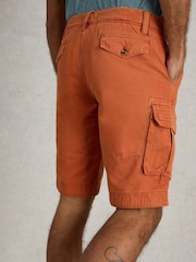 White Stuff Orange Halsall 100% Organic Cotton Cargo Shorts - Image 3 of 7