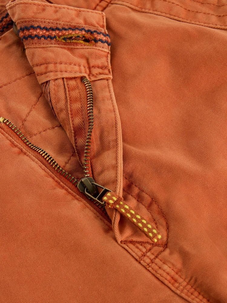White Stuff Orange Halsall 100% Organic Cotton Cargo Shorts - Image 7 of 7
