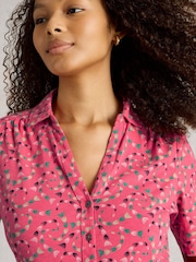 White Stuff Red Annie Short Sleeve 100% Cotton Jersey Shirt - Image 4 of 6