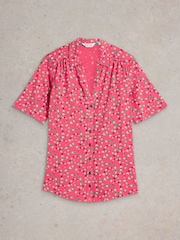 White Stuff Red Annie Short Sleeve 100% Cotton Jersey Shirt - Image 5 of 6