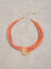 White Stuff Orange Multi Cord Necklace - Image 1 of 2