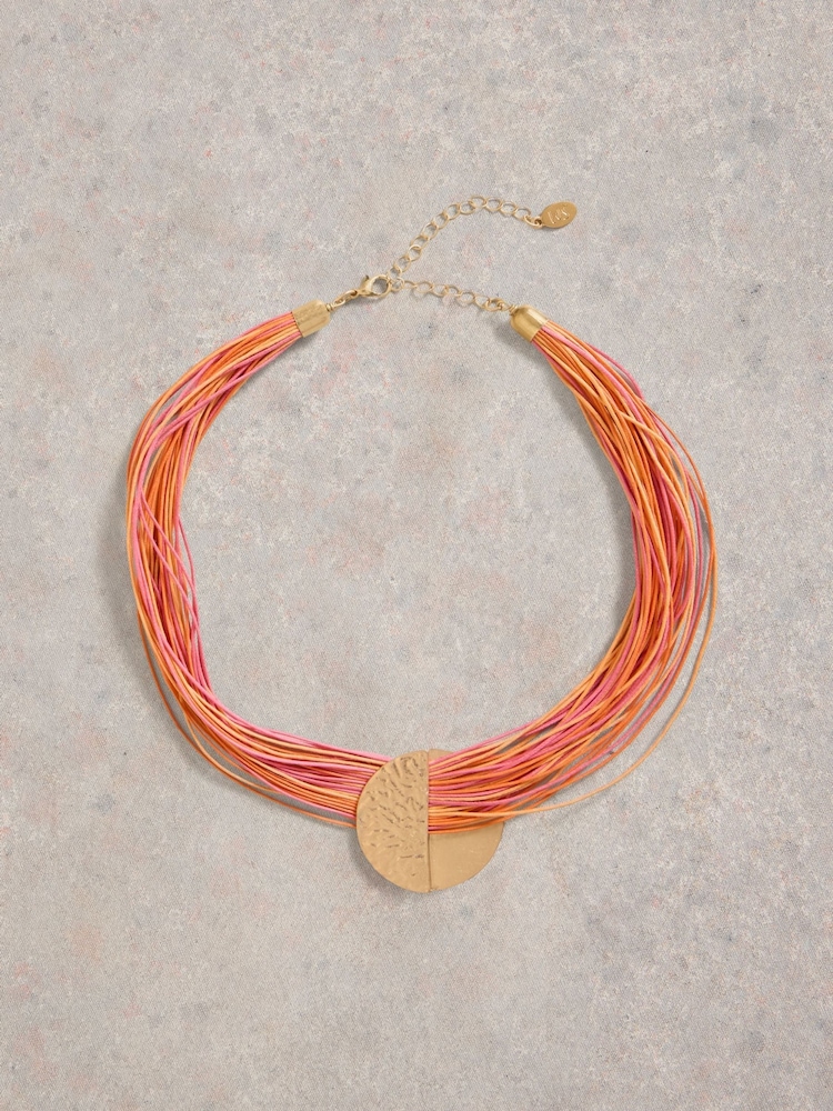 White Stuff Orange Multi Cord Necklace - Image 1 of 2