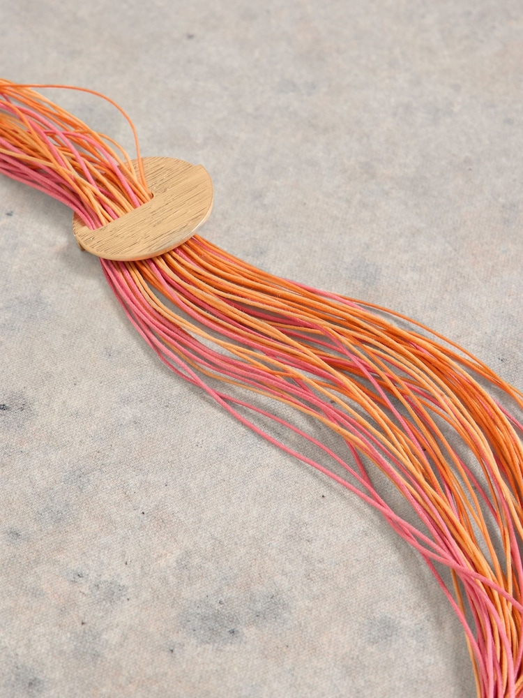 White Stuff Orange Multi Cord Necklace - Image 2 of 2