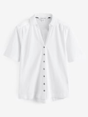 White Stuff White Annie Short Sleeve 100% Cotton Jersey Shirt - Image 1 of 1