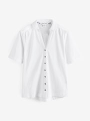 White Stuff White Annie Short Sleeve 100% Cotton Jersey Shirt - Image 1 of 1