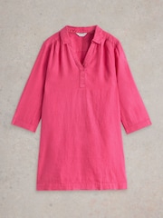 White Stuff Pink Blake 100% Linen Tunic - Image 5 of 6