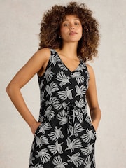 White Stuff Black Heidi 100% Cotton Jersey Dress - Image 4 of 6